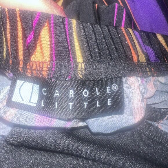 Carole Little Maxi Boho Multicolor Halter Sleeveless V Neck Summer Dress Sz S - Picture 7 of 7